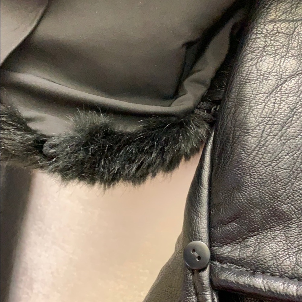 Zara Pu leather biker moto detachable fur collar - Picture 8 of 8